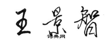 骆恒光王景智行书个性签名怎么写