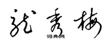 梁锦英龙秀梅草书个性签名怎么写