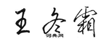 骆恒光王冬霜行书个性签名怎么写