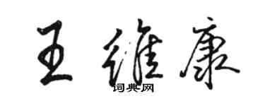 骆恒光王维康行书个性签名怎么写