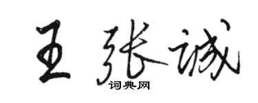 骆恒光王张诚行书个性签名怎么写