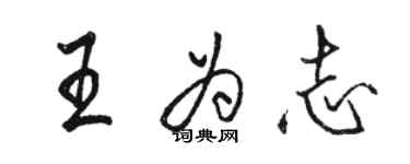 骆恒光王为志行书个性签名怎么写