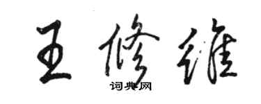 骆恒光王修维行书个性签名怎么写