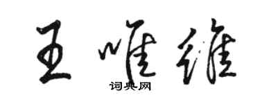 骆恒光王唯维行书个性签名怎么写