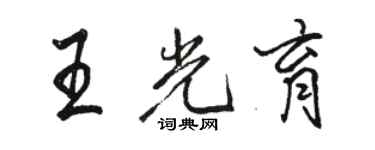 骆恒光王光育行书个性签名怎么写