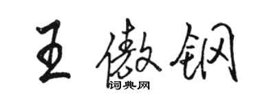 骆恒光王傲钢行书个性签名怎么写
