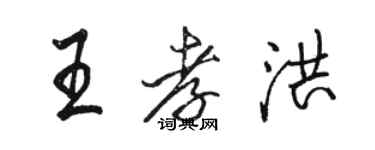 骆恒光王孝洪行书个性签名怎么写