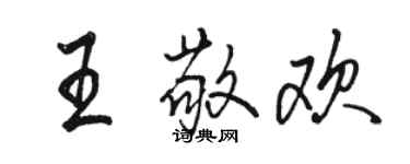 骆恒光王敬欢行书个性签名怎么写
