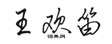 骆恒光王欢笛行书个性签名怎么写