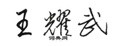 骆恒光王耀武行书个性签名怎么写