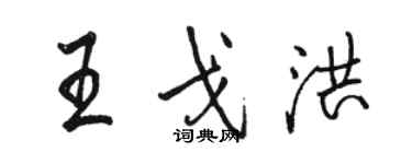 骆恒光王戈洪行书个性签名怎么写