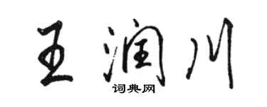 骆恒光王润川行书个性签名怎么写