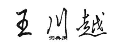 骆恒光王川越行书个性签名怎么写