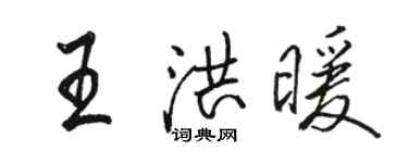骆恒光王洪暖行书个性签名怎么写