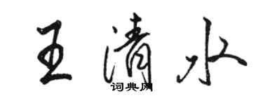 骆恒光王清水行书个性签名怎么写