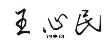骆恒光王心民行书个性签名怎么写