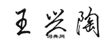骆恒光王兴陶行书个性签名怎么写