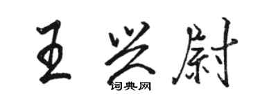 骆恒光王兴尉行书个性签名怎么写