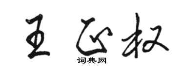 骆恒光王正权行书个性签名怎么写