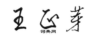 骆恒光王正芽行书个性签名怎么写