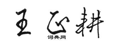 骆恒光王正耕行书个性签名怎么写