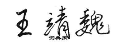 骆恒光王靖魏行书个性签名怎么写
