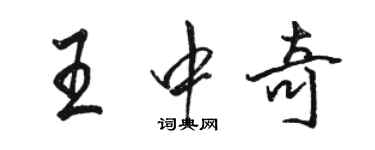 骆恒光王中奇行书个性签名怎么写