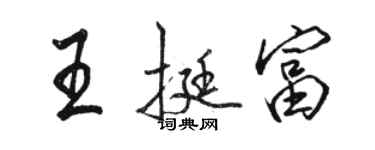 骆恒光王挺富行书个性签名怎么写