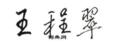 骆恒光王程翠行书个性签名怎么写