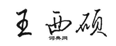 骆恒光王西硕行书个性签名怎么写