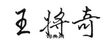 骆恒光王将奇行书个性签名怎么写