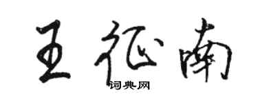 骆恒光王征南行书个性签名怎么写