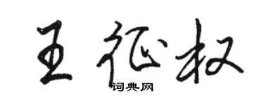 骆恒光王征权行书个性签名怎么写