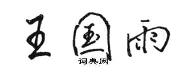骆恒光王国雨行书个性签名怎么写