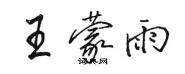 骆恒光王蒙雨行书个性签名怎么写