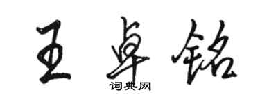 骆恒光王卓铭行书个性签名怎么写