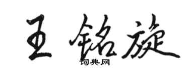 骆恒光王铭旋行书个性签名怎么写
