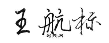 骆恒光王航标行书个性签名怎么写
