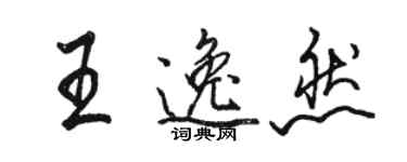 骆恒光王逸然行书个性签名怎么写