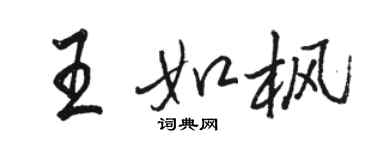 骆恒光王如枫行书个性签名怎么写