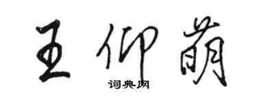 骆恒光王仰萌行书个性签名怎么写