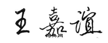 骆恒光王嘉谊行书个性签名怎么写