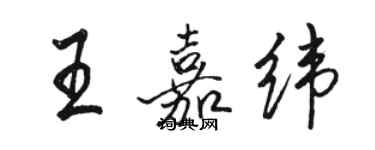 骆恒光王嘉纬行书个性签名怎么写