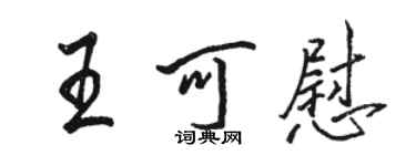 骆恒光王可慰行书个性签名怎么写