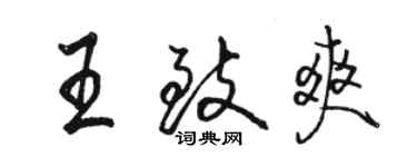骆恒光王致爽行书个性签名怎么写