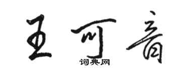骆恒光王可音行书个性签名怎么写