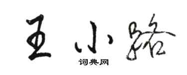 骆恒光王小路行书个性签名怎么写
