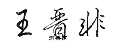 骆恒光王晋非行书个性签名怎么写