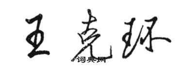 骆恒光王克环行书个性签名怎么写