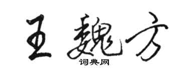 骆恒光王魏方行书个性签名怎么写